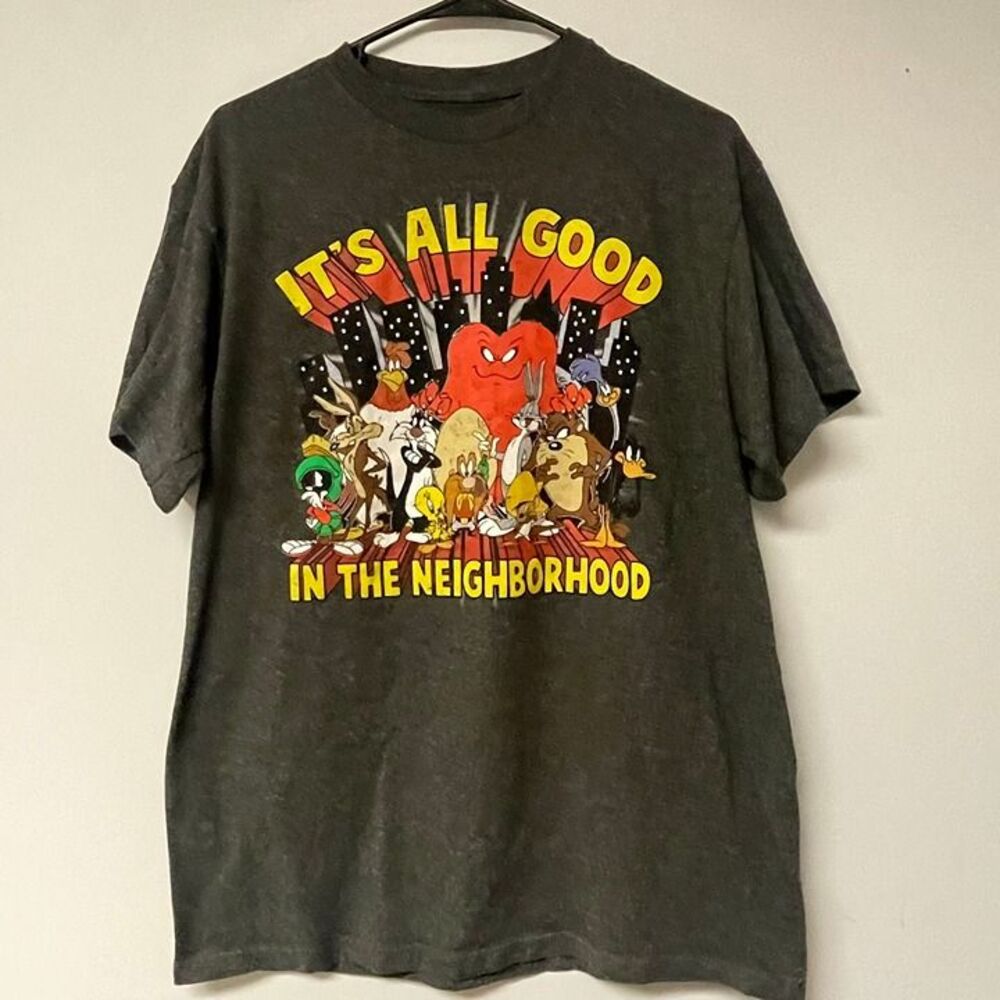 Looney Tunes Classic Gray Its All Good In The Neighborhood T-Shirt Size Large